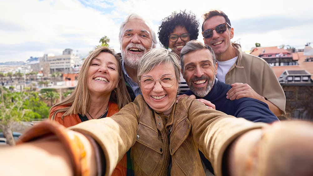 People outdoors together