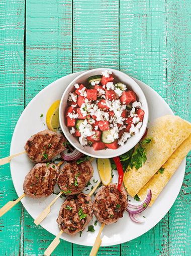 Chicken Kofta with Watermelon Salad