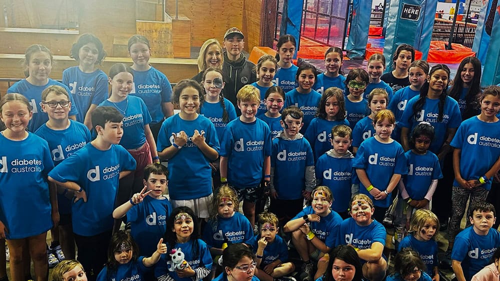 Group of ‘DiaBuddies’ children living with type 1 diabetes and their families helped launch National Diabetes Week 2024 in Brisbane