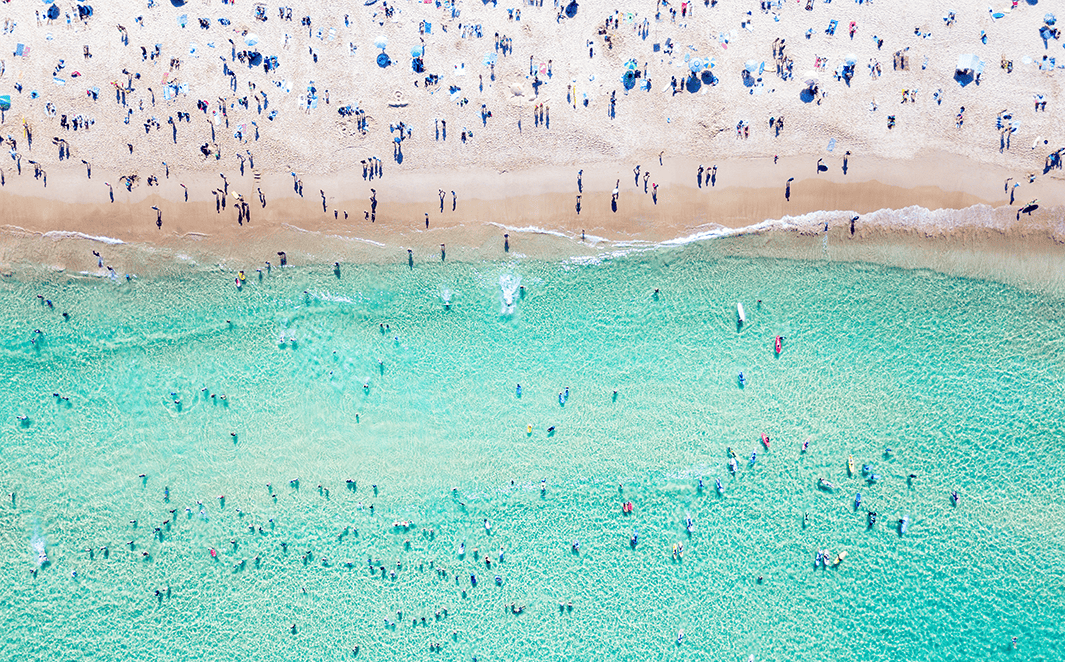 aerial view of beach