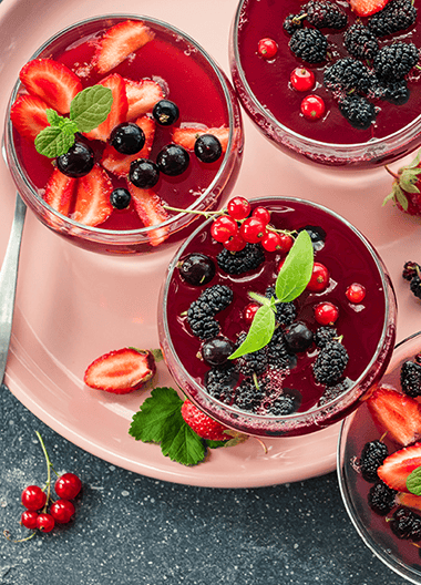 berry jelly in glass bowl