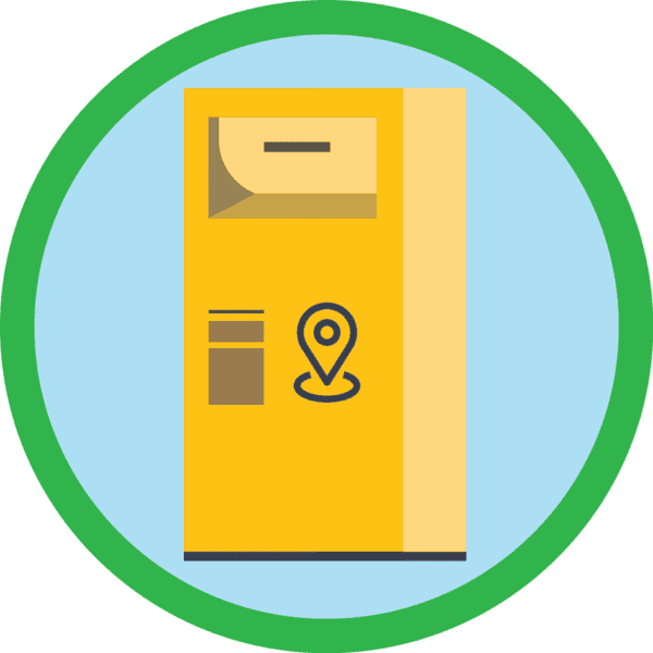 Graphic of sharps disposal bin as location for safe disposal for sharps